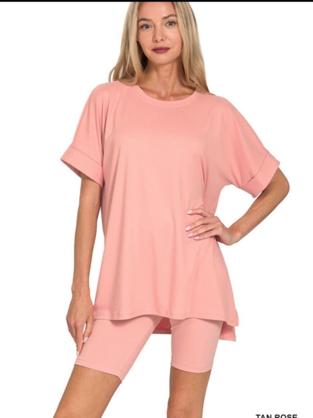 Zenana Pink Biker Set XL